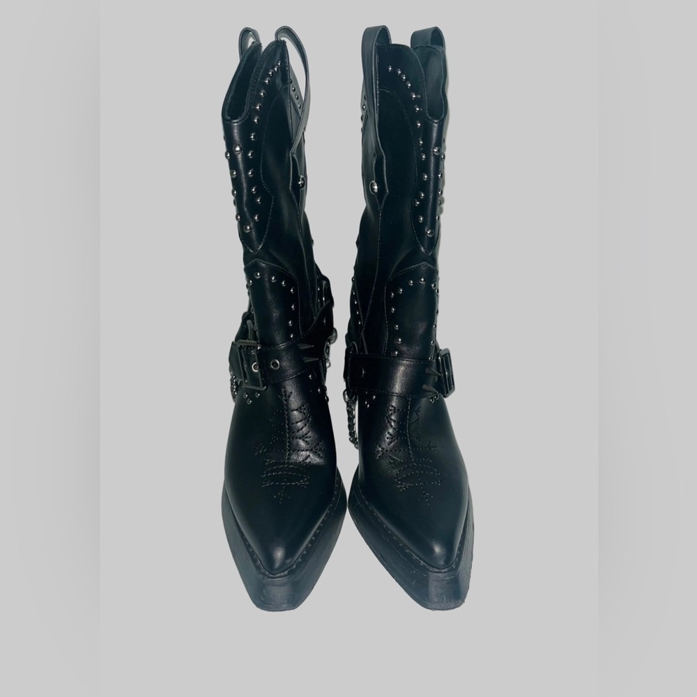 Dolls Kill - Nocturnal Memories Cowboy Boots - Studded, Size8 - Picture 2 of 2